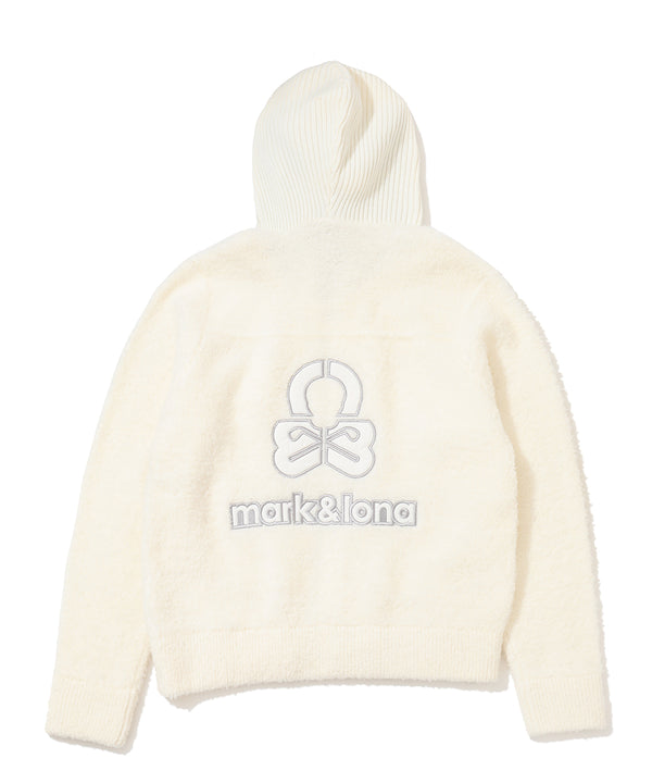 Plush Bouclé Knit Hoodie | WOMEN