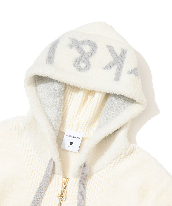 Plush Bouclé Knit Hoodie | WOMEN