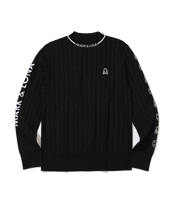 Lurex Rib Mock Neck Knit | WOMEN
