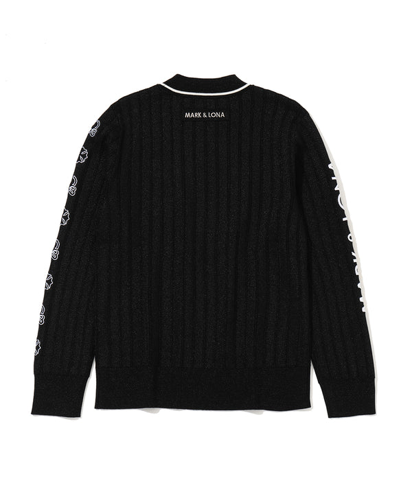 Lurex Rib Mock Neck Knit | WOMEN