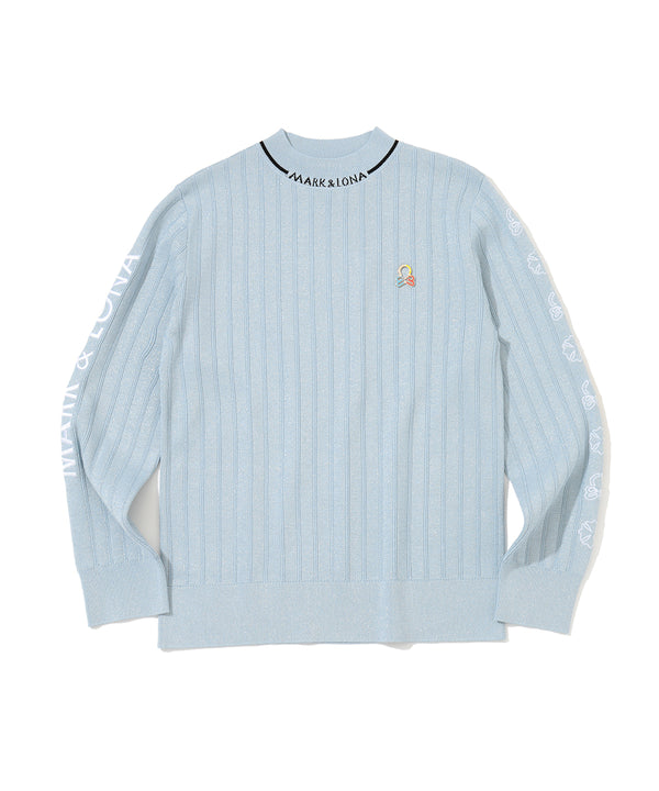 Lurex Rib Mock Neck Knit | WOMEN