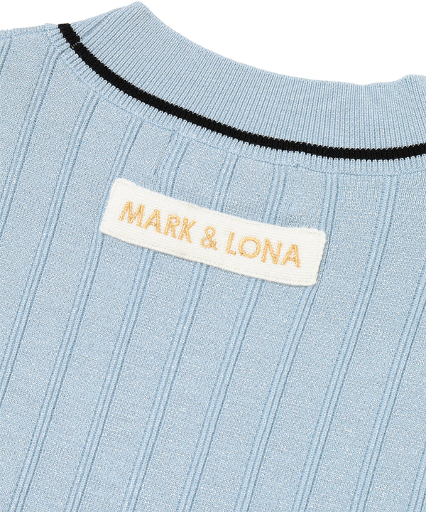 Lurex Rib Mock Neck Knit | WOMEN