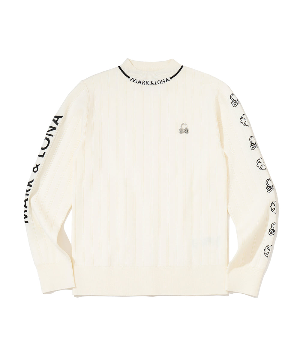 Lurex Rib Mock Neck Knit | WOMEN