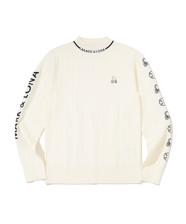 Lurex Rib Mock Neck Knit | WOMEN