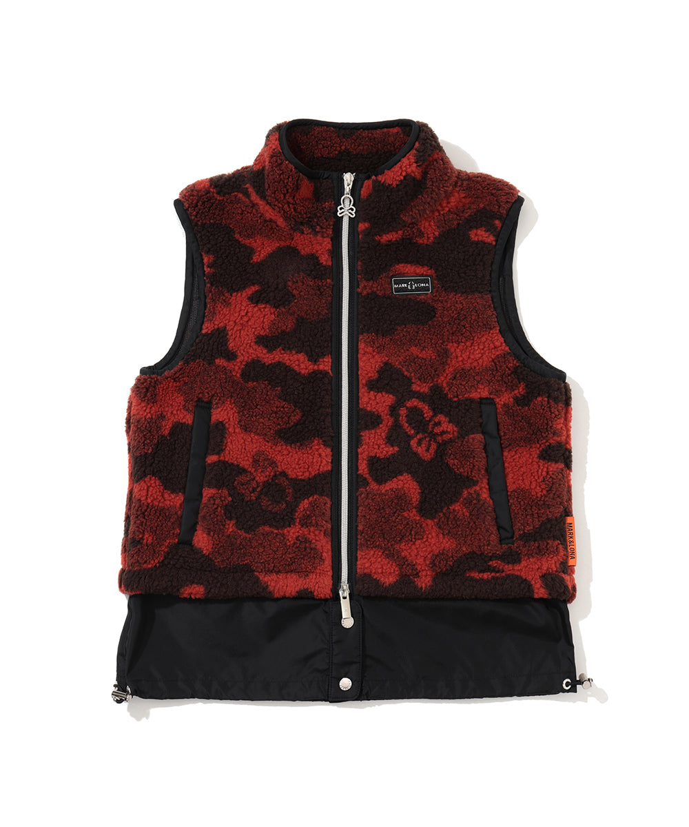 Mercury Camo Boa fleece Vest | WOMEN