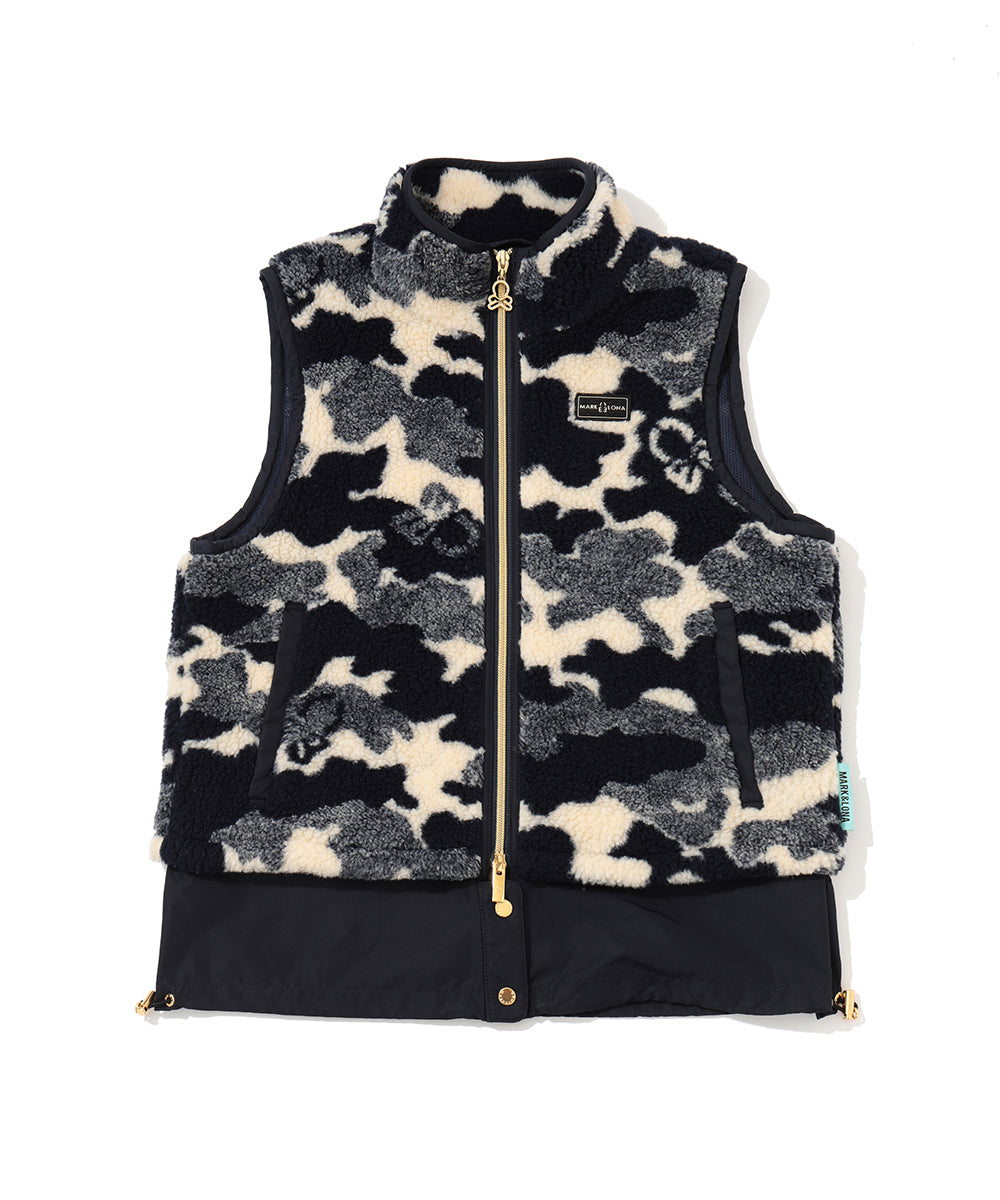 Mercury Camo Boa fleece Vest | WOMEN