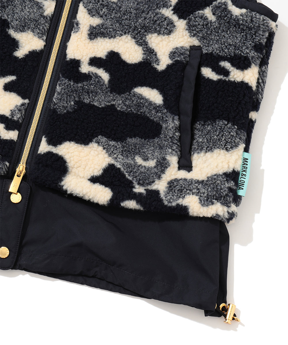 Mercury Camo Boa fleece Vest | WOMEN