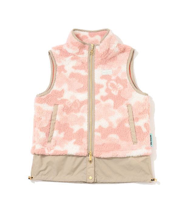 Mercury Camo Boa fleece Vest | WOMEN
