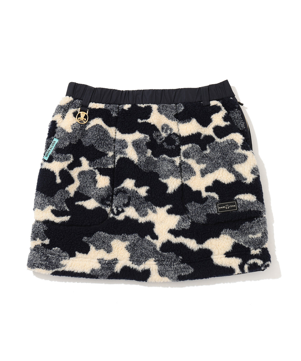 Mercury Camo Boa fleece Skirt | WOMEN