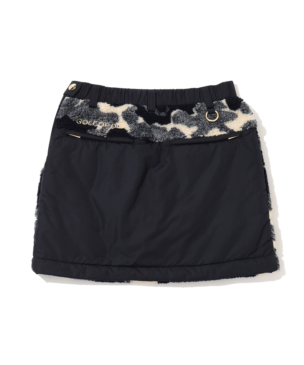 Mercury Camo Boa fleece Skirt | WOMEN