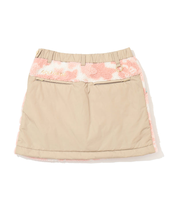 Mercury Camo Boa fleece Skirt | WOMEN