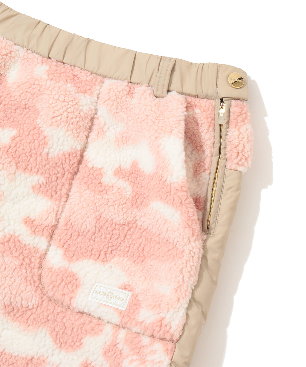 Mercury Camo Boa fleece Skirt | WOMEN
