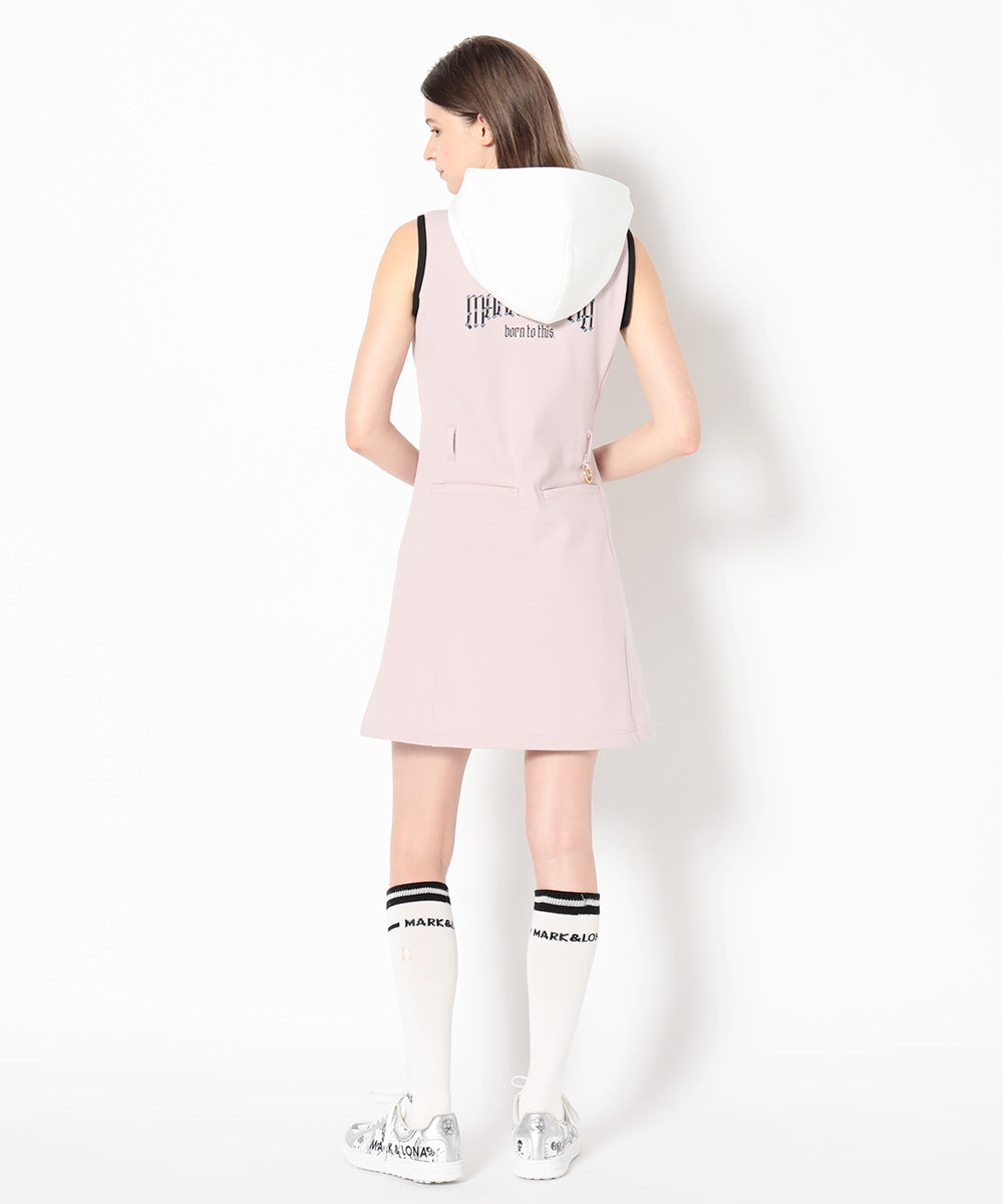 Fractur Crystal Hooded Dress | WOMEN
