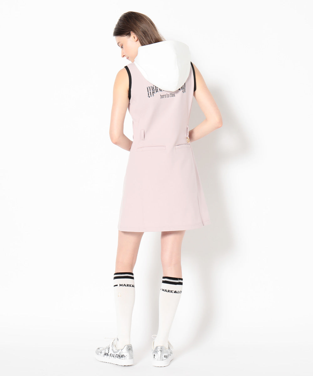 Fractur Crystal Hooded Dress | WOMEN