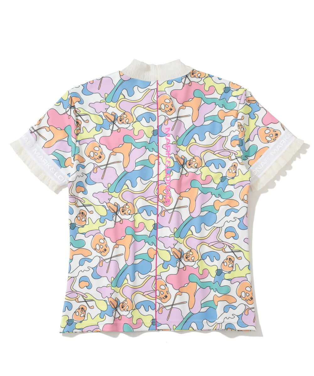 Trans Camo Shirring Mock | WOMEN