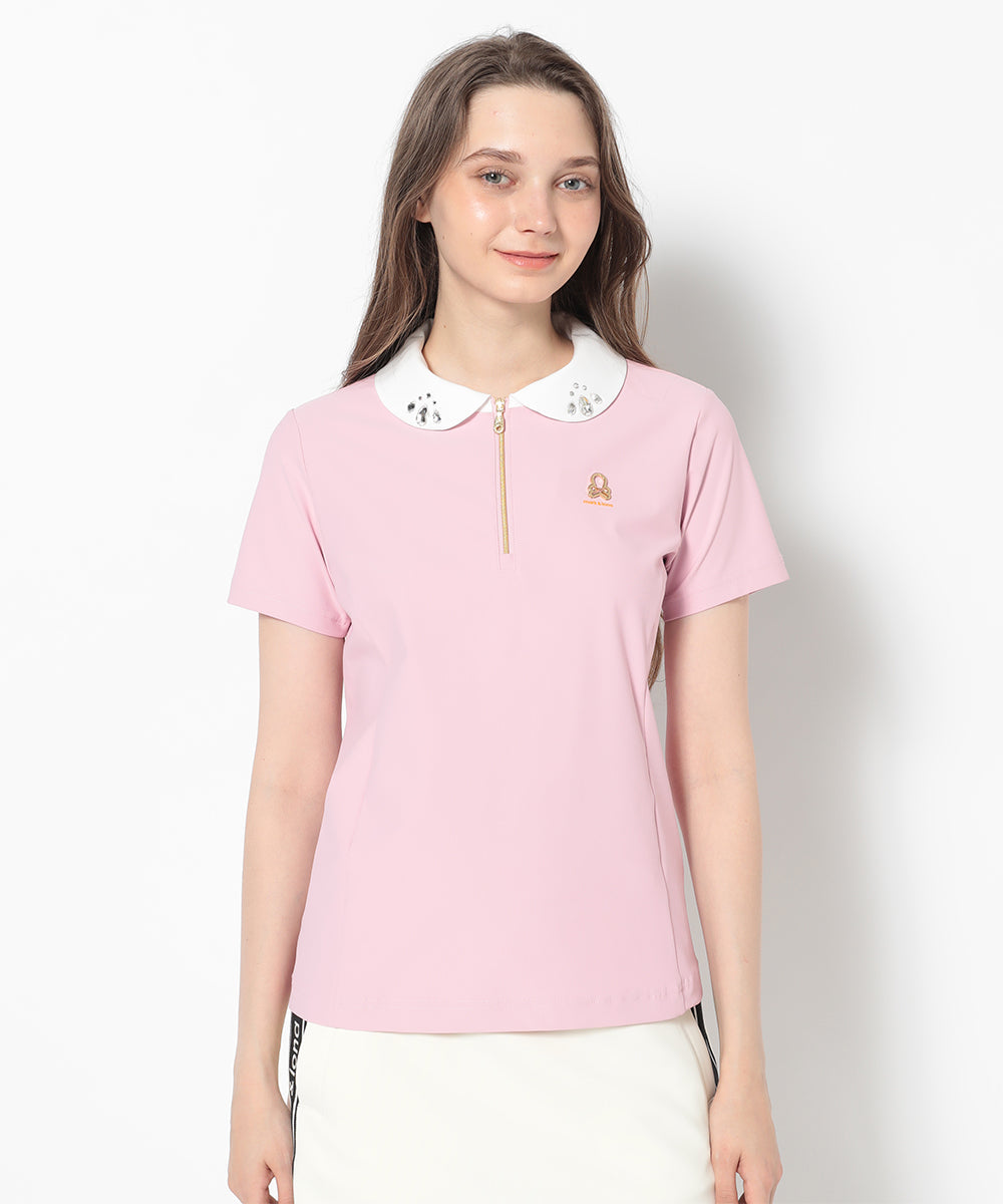 Noble Swarovski Zip Polo  | WOMEN