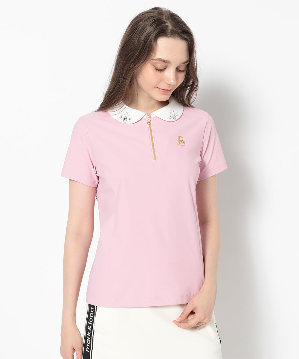 Noble Swarovski Zip Polo  | WOMEN