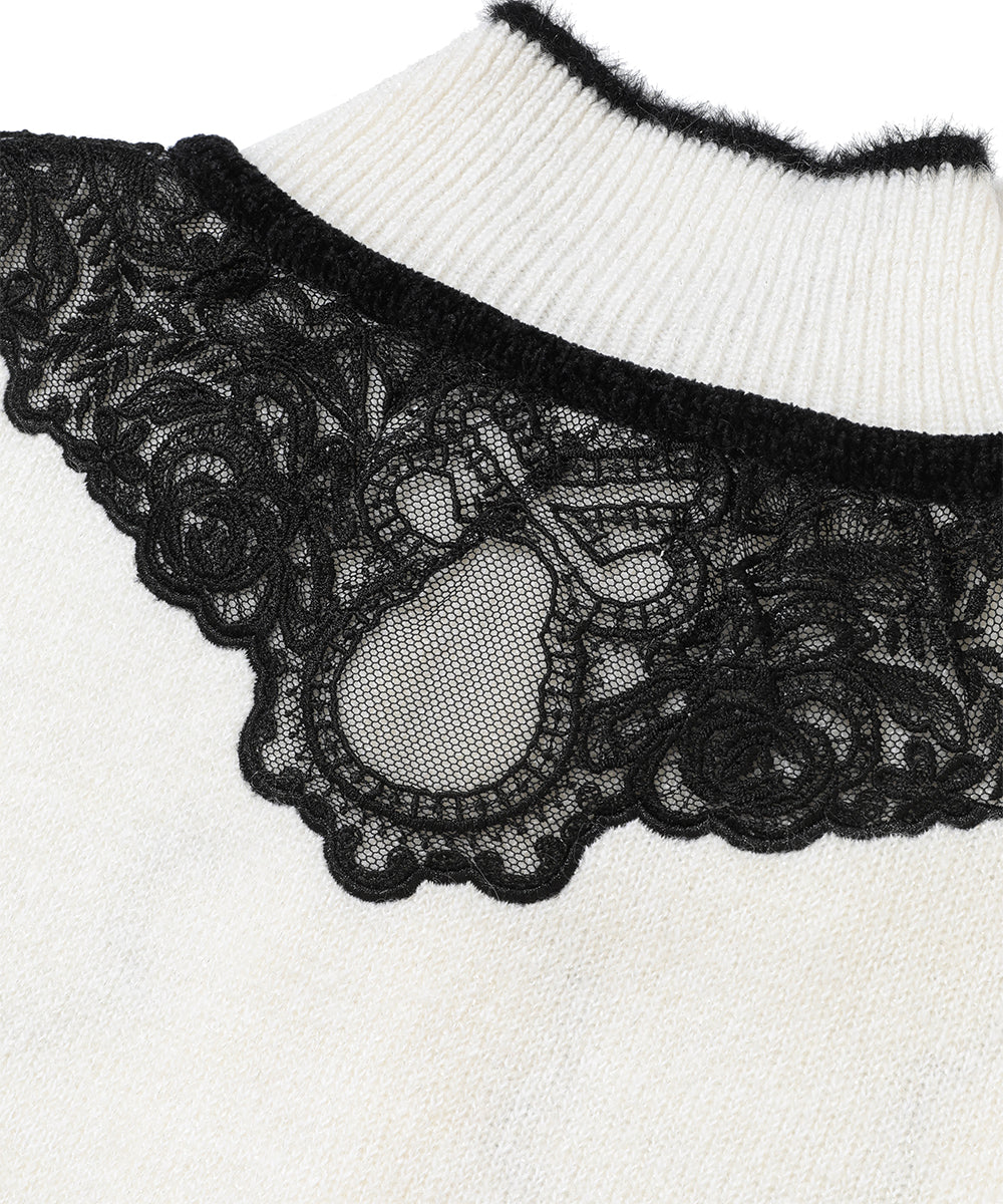 Sylph Skully Lace Mohair Knit | WOMEN