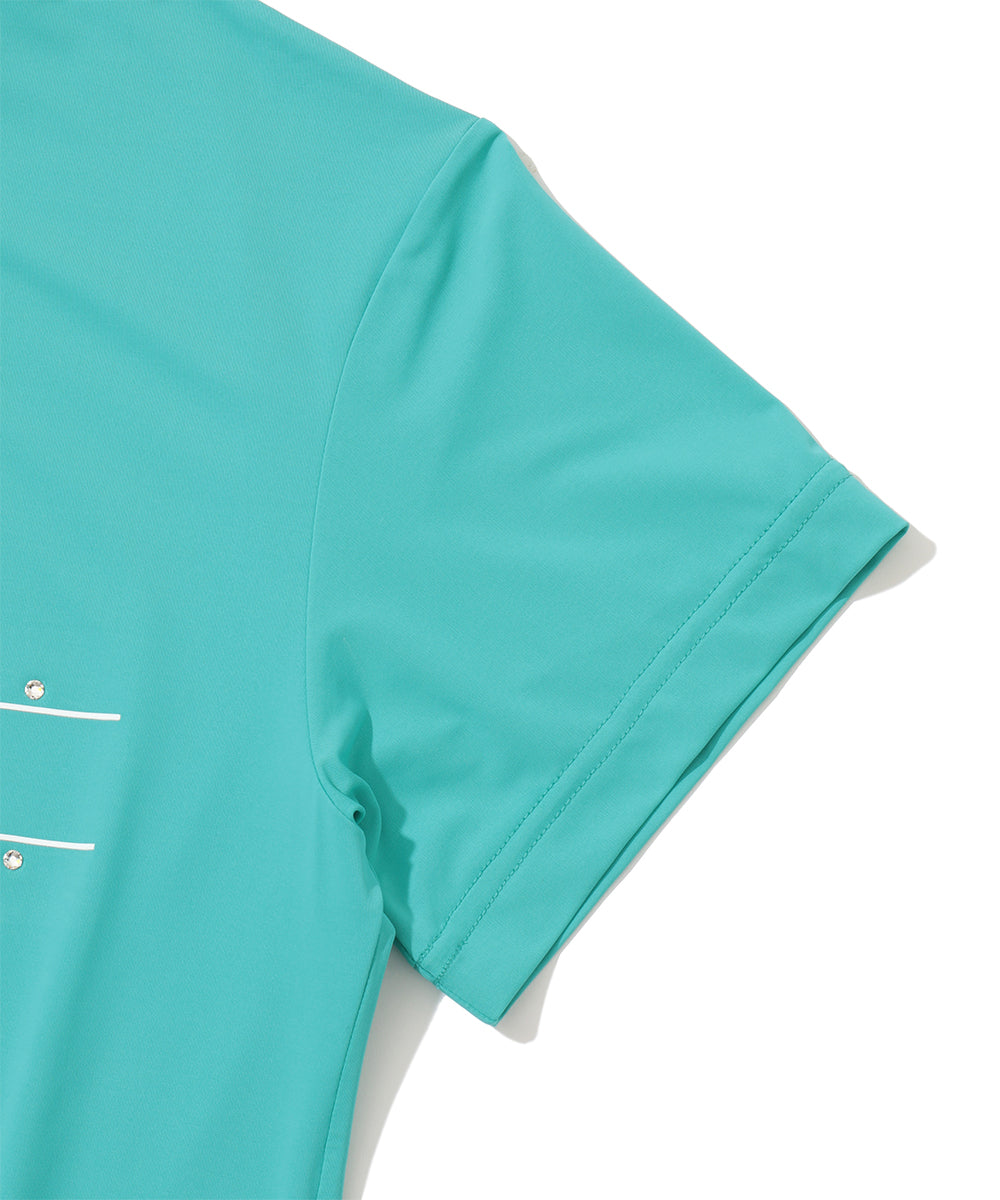 Mirage Crystal Mock Tee | WOMEN