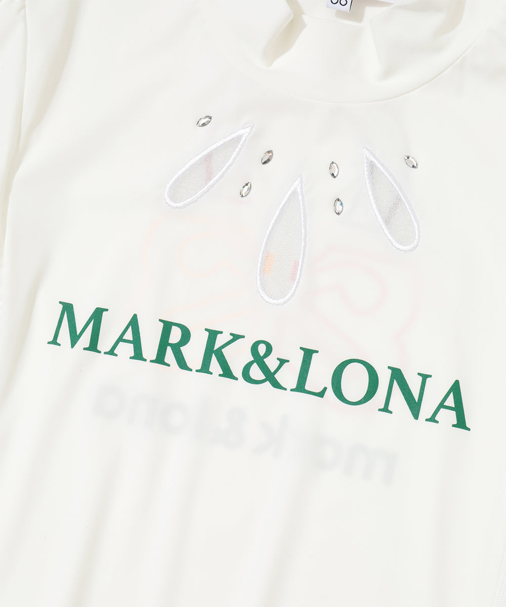 Scallop Crystal Mock Tee | WOMEN