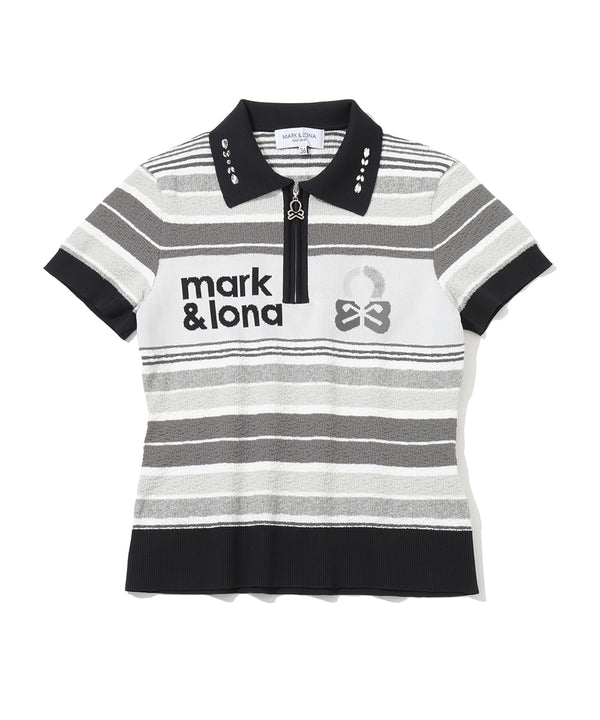 Varese Border Knit Polo | WOMEN