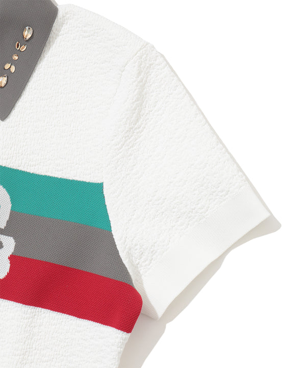 Varese Border Knit Polo | WOMEN