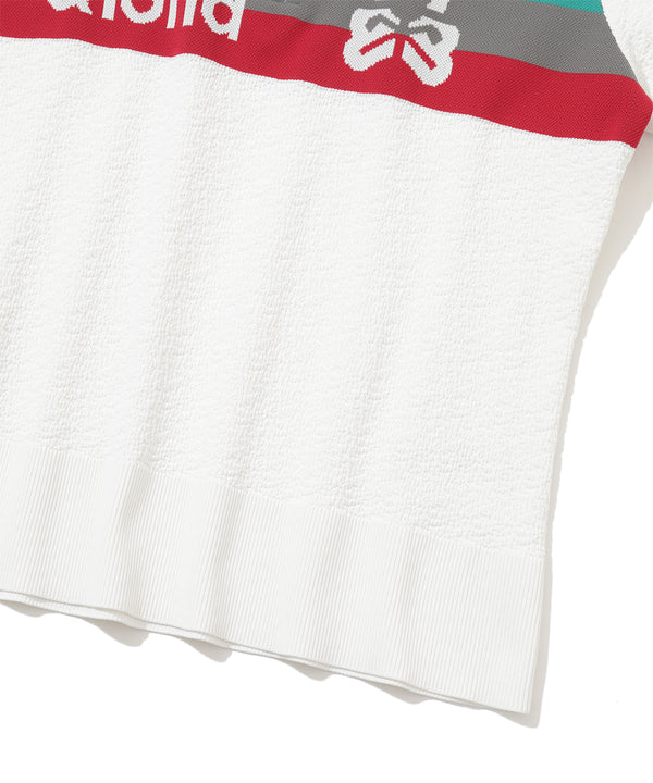 Varese Border Knit Polo | WOMEN