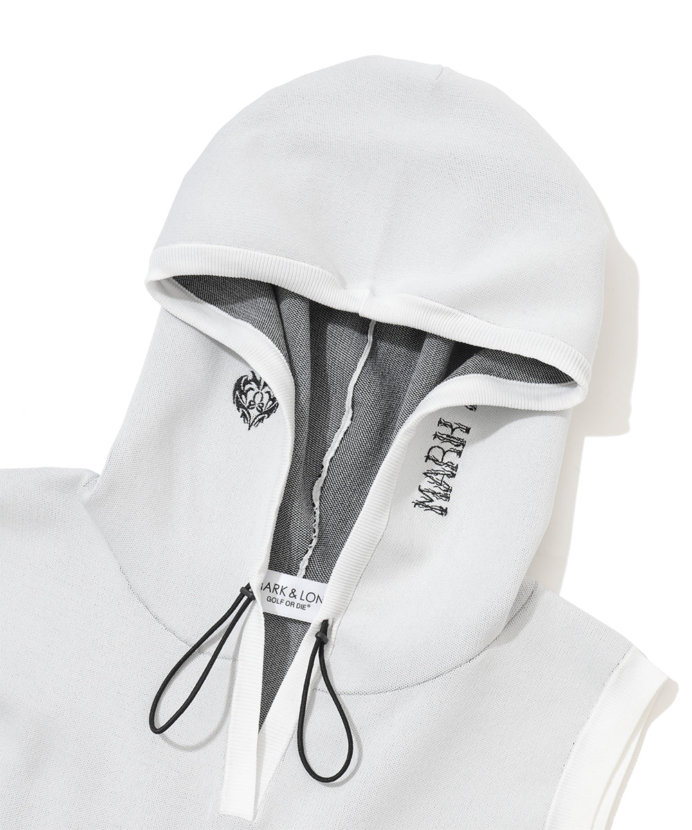Duel Hooded Knit Mesh Vest | WOMEN