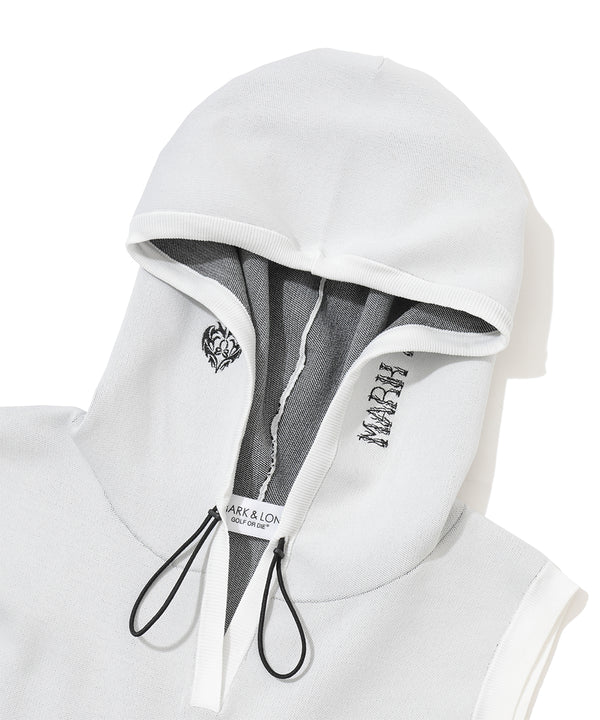 Duel Hooded Knit Mesh Vest | WOMEN