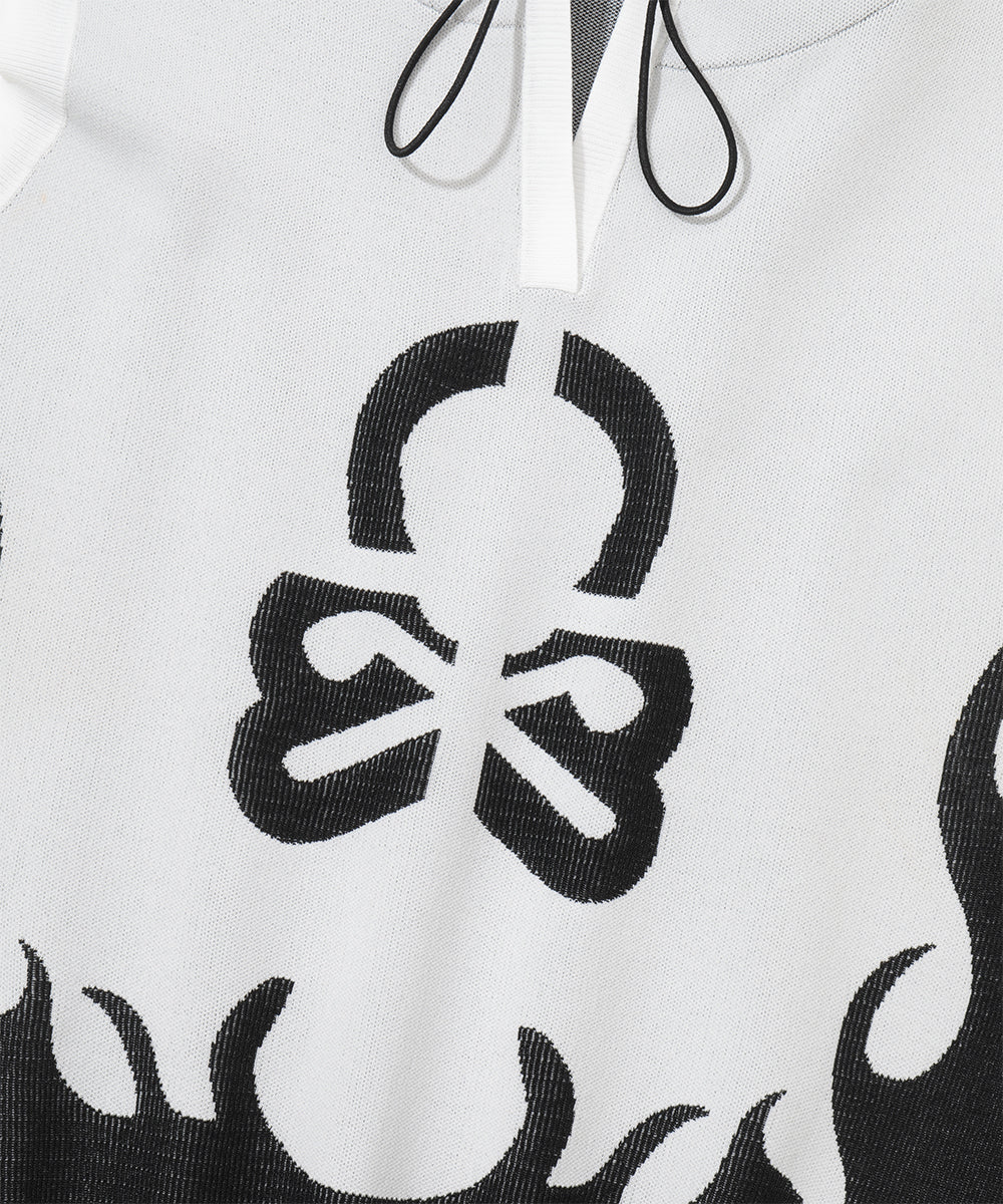 Duel Hooded Knit Mesh Vest | WOMEN