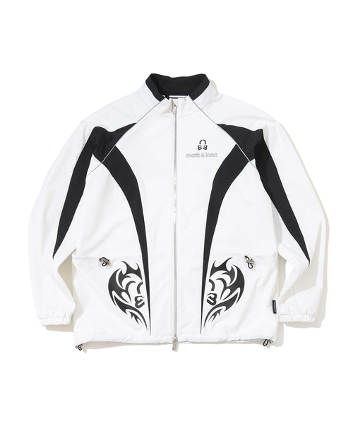 LOHEN ボトルネック レイヤードブルゾン　ホワイト Rebel Colorblock Track Jacket | WOMEN