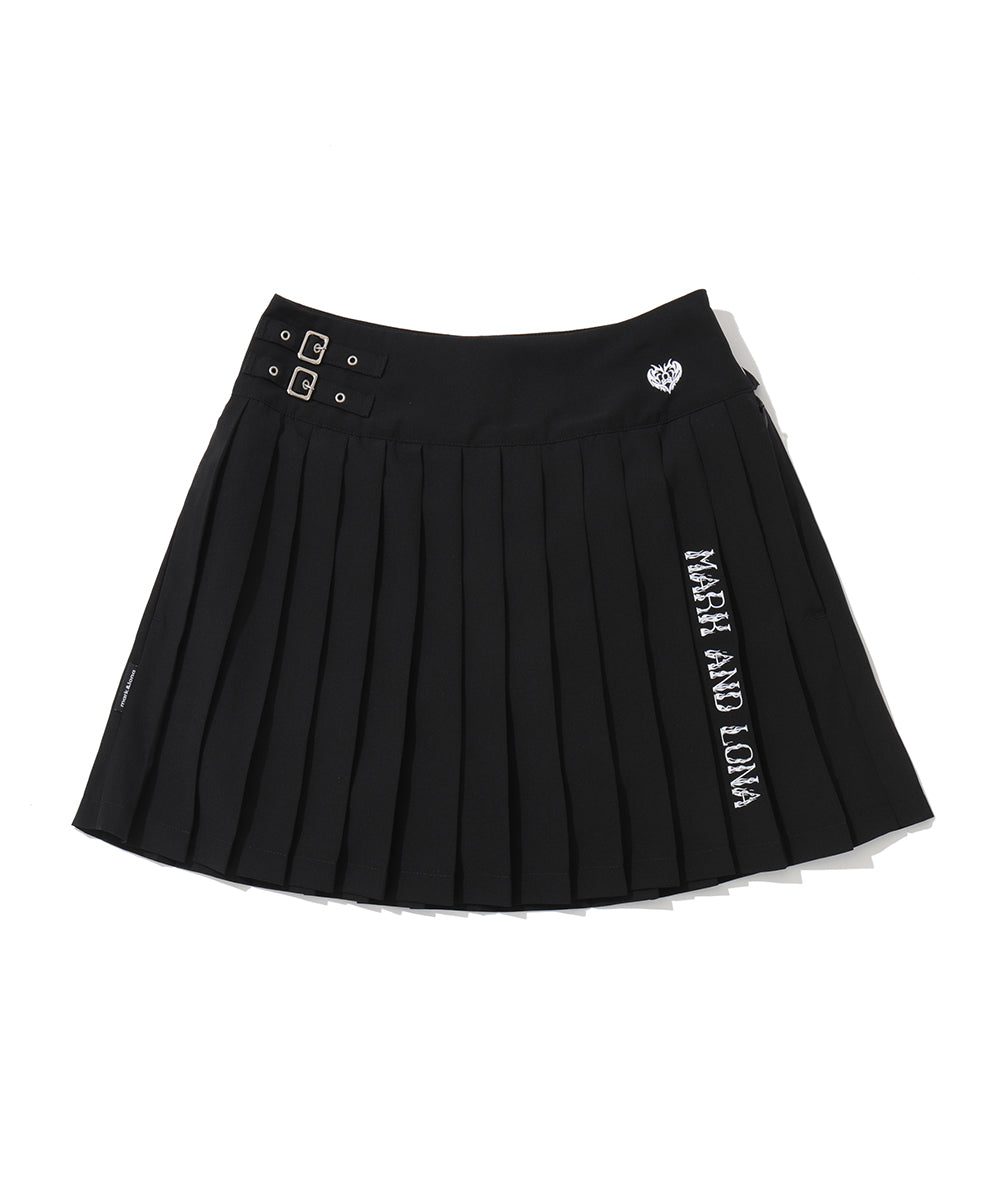 Duel Belt Pleated Skirt | WOMEN