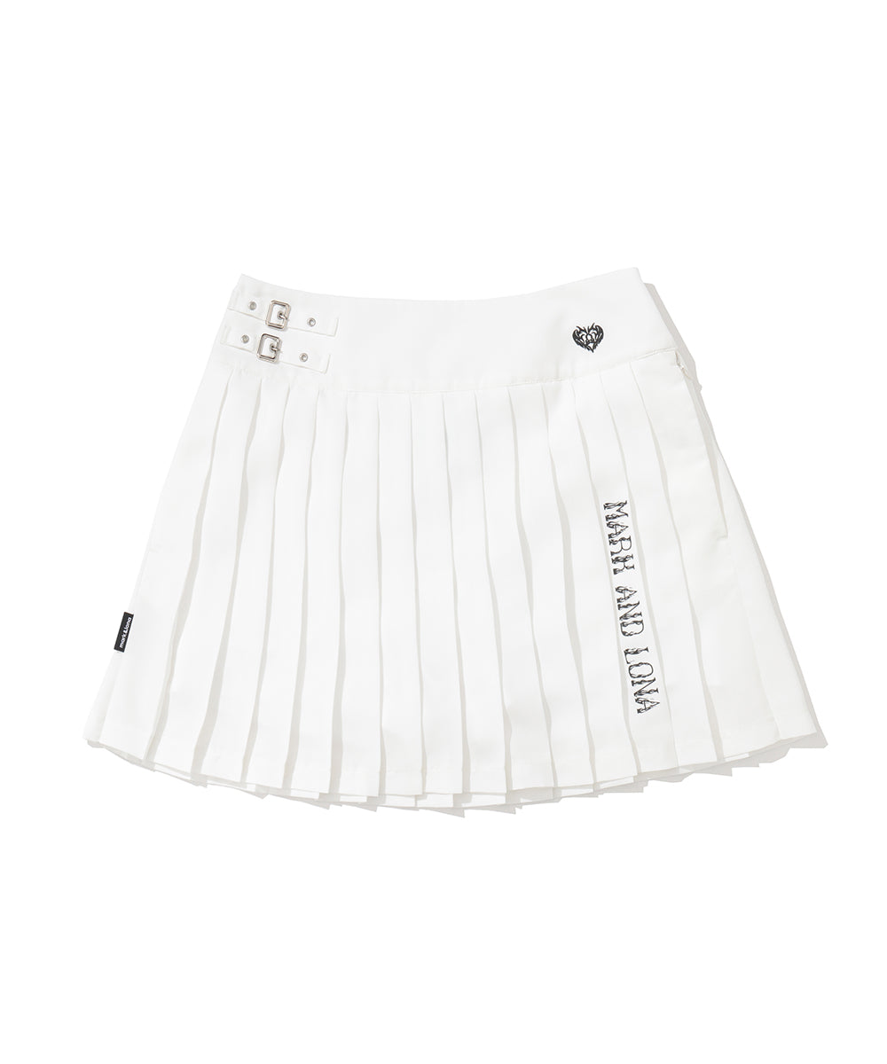 Duel Belt Pleated Skirt | WOMEN