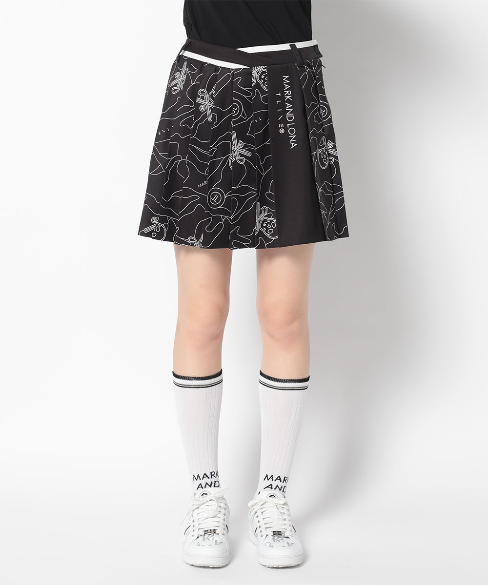 Terra Layer Camo Pleated Skirt | WOMEN