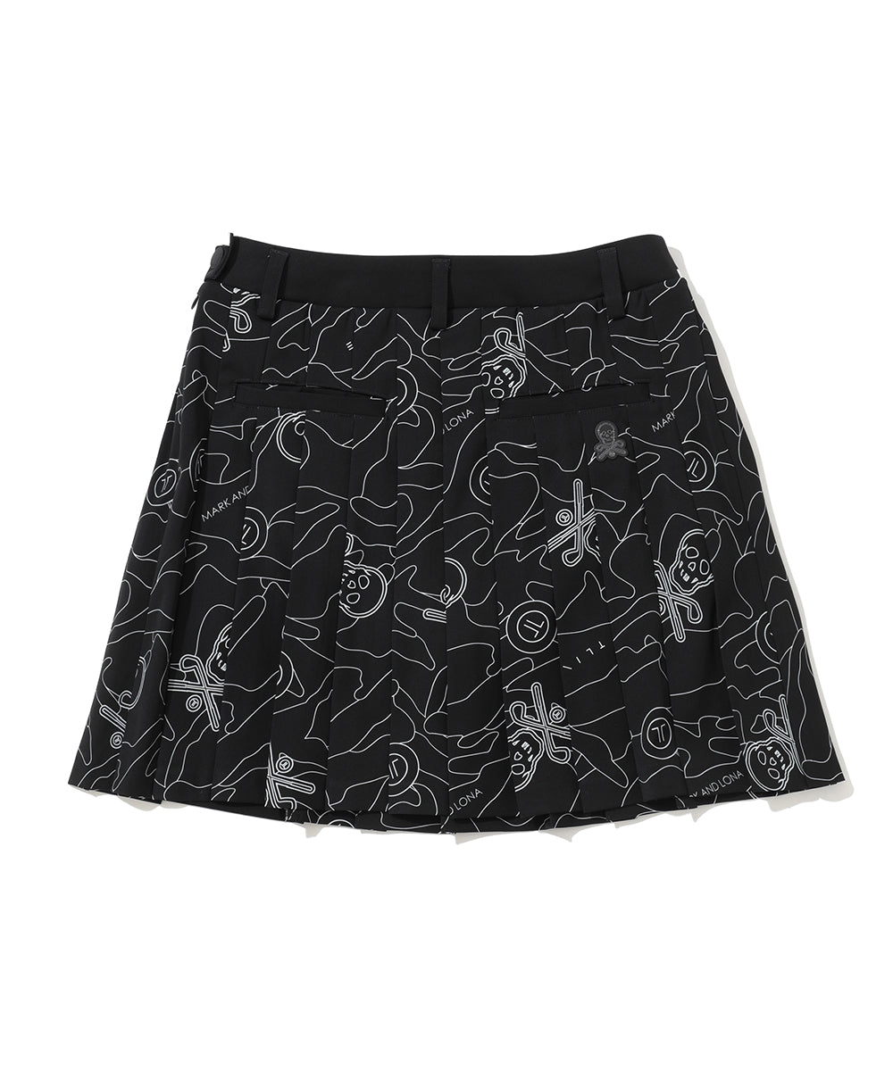 Terra Layer Camo Pleated Skirt | WOMEN