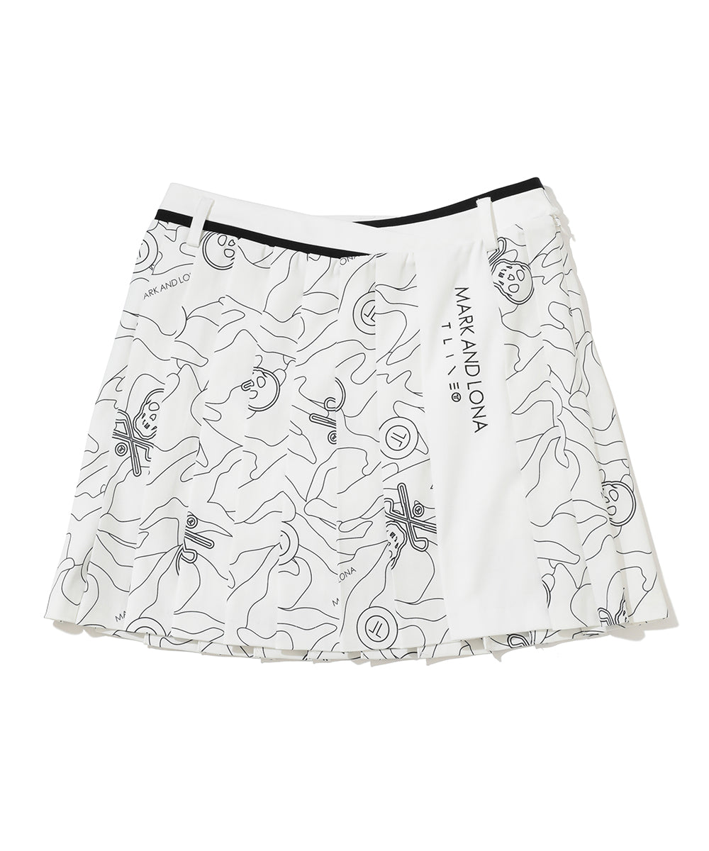 Terra Layer Camo Pleated Skirt | WOMEN