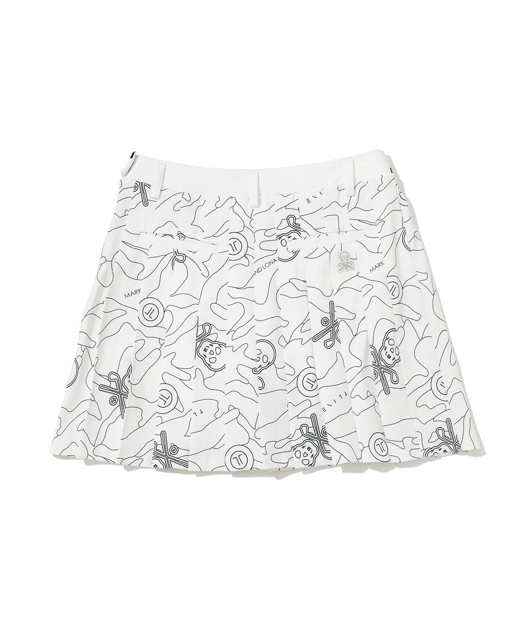 Terra Layer Camo Pleated Skirt | WOMEN