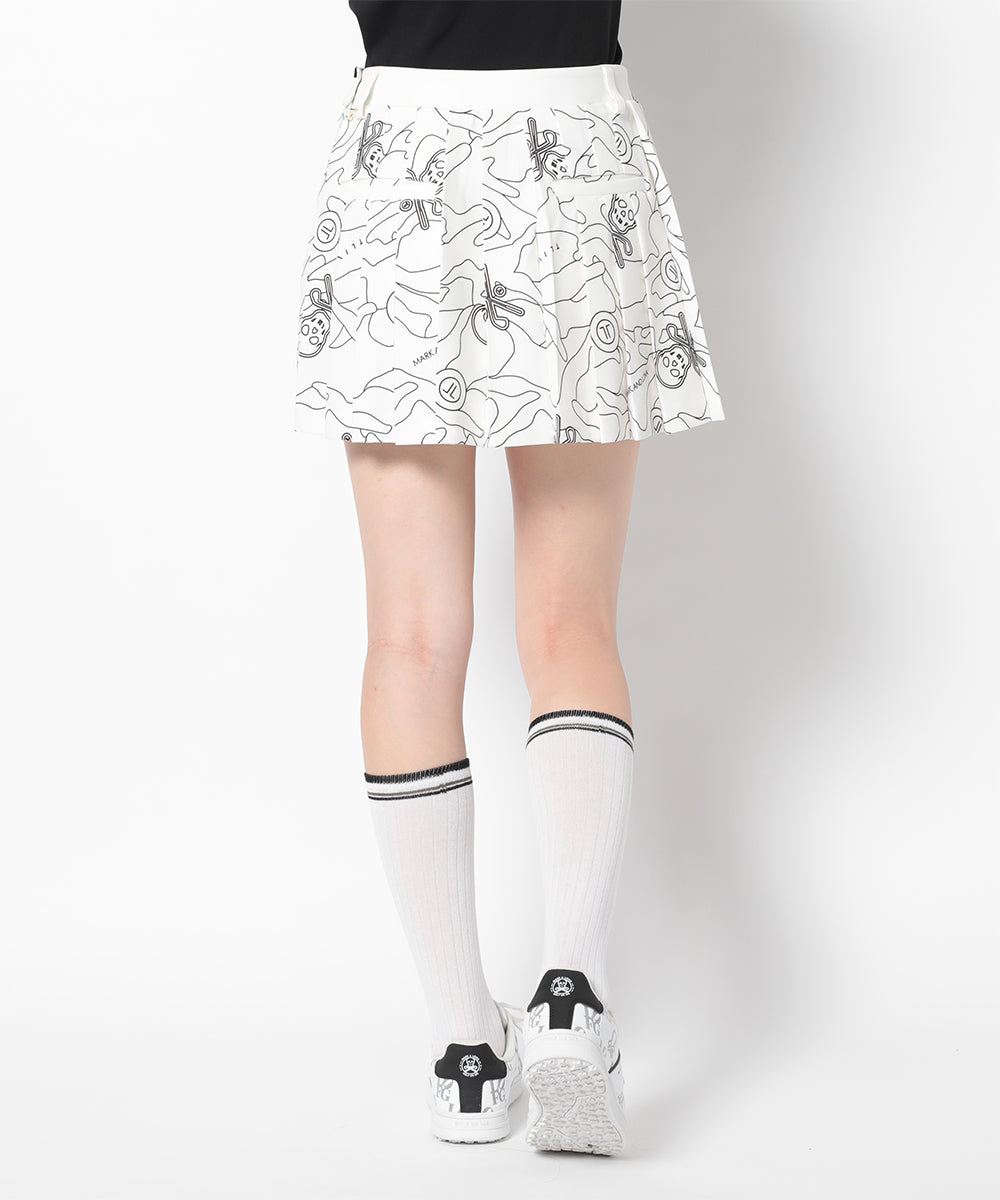 Terra Layer Camo Pleated Skirt | WOMEN