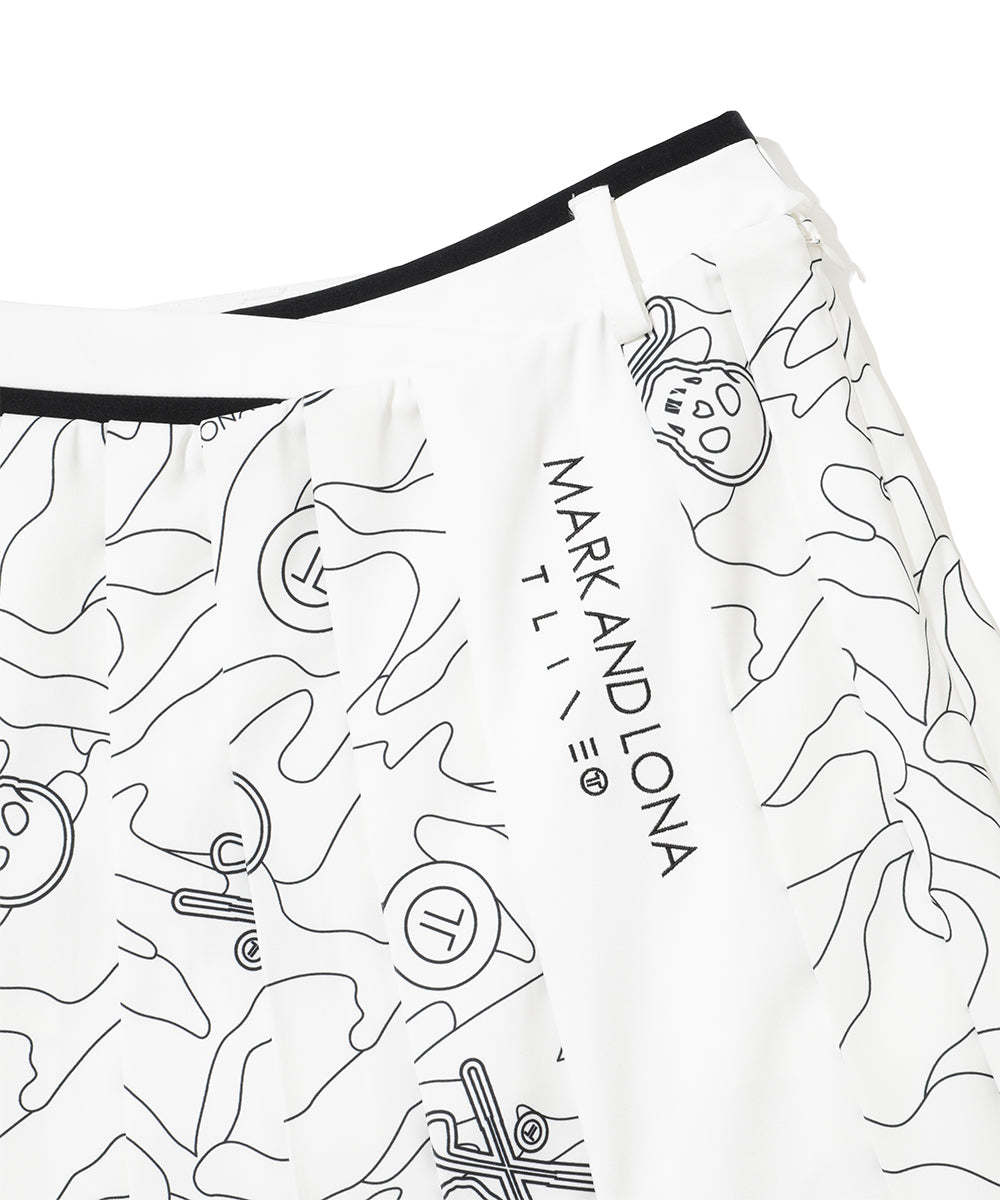 Terra Layer Camo Pleated Skirt | WOMEN