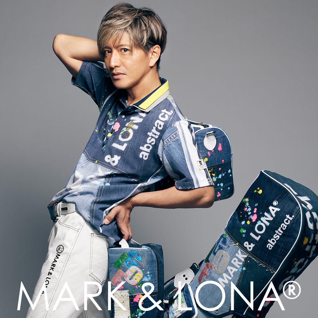 MARK&LONA????木村拓哉着用★スカル星柄、デニムカラーポロシャツ